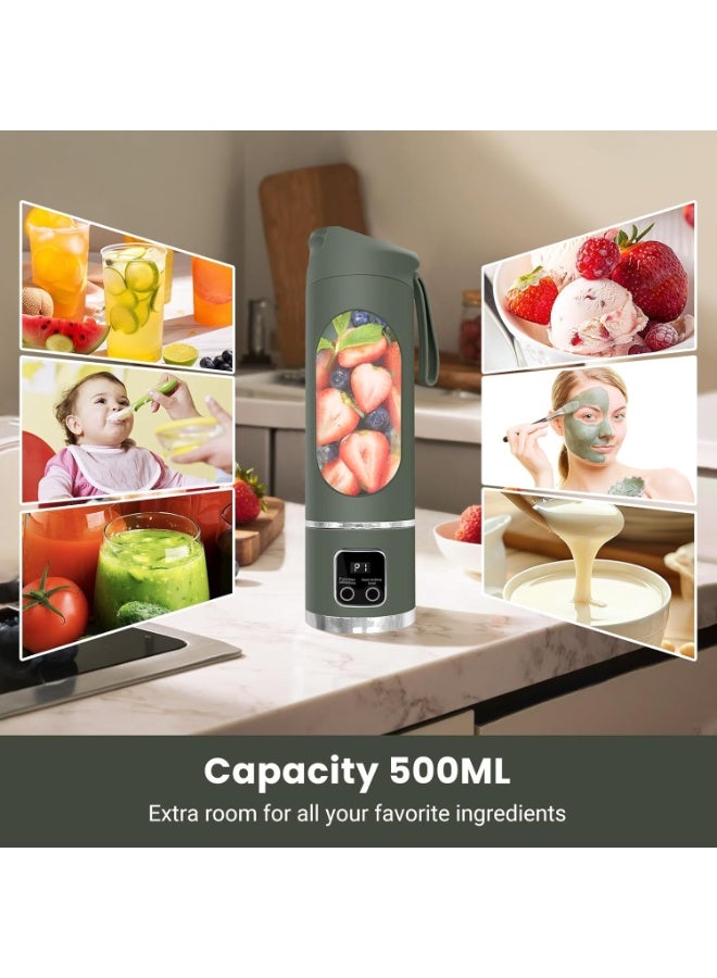 Inabyte Digital Display Portable Blender, Leak-Proof LED Screen for Diet & Baby Food (Green) - Image 2